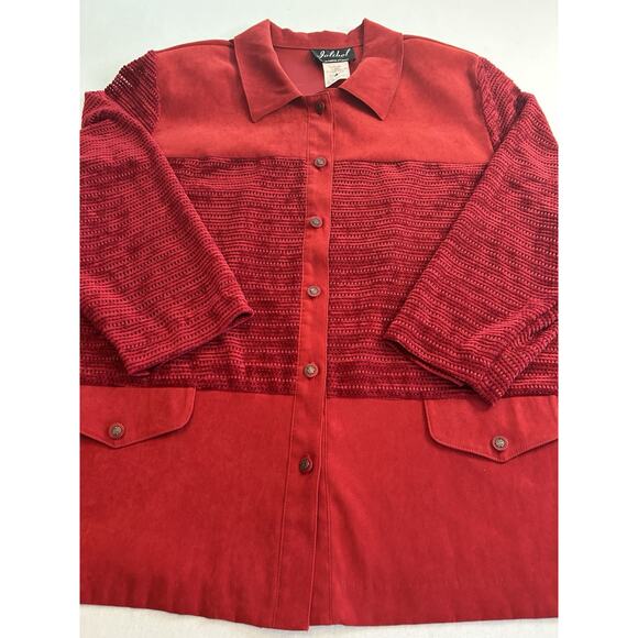 Vintage Jolibel‎ Red Button Up Woven Shirt Jacket Size 24 Canada - Picture 2 of 9